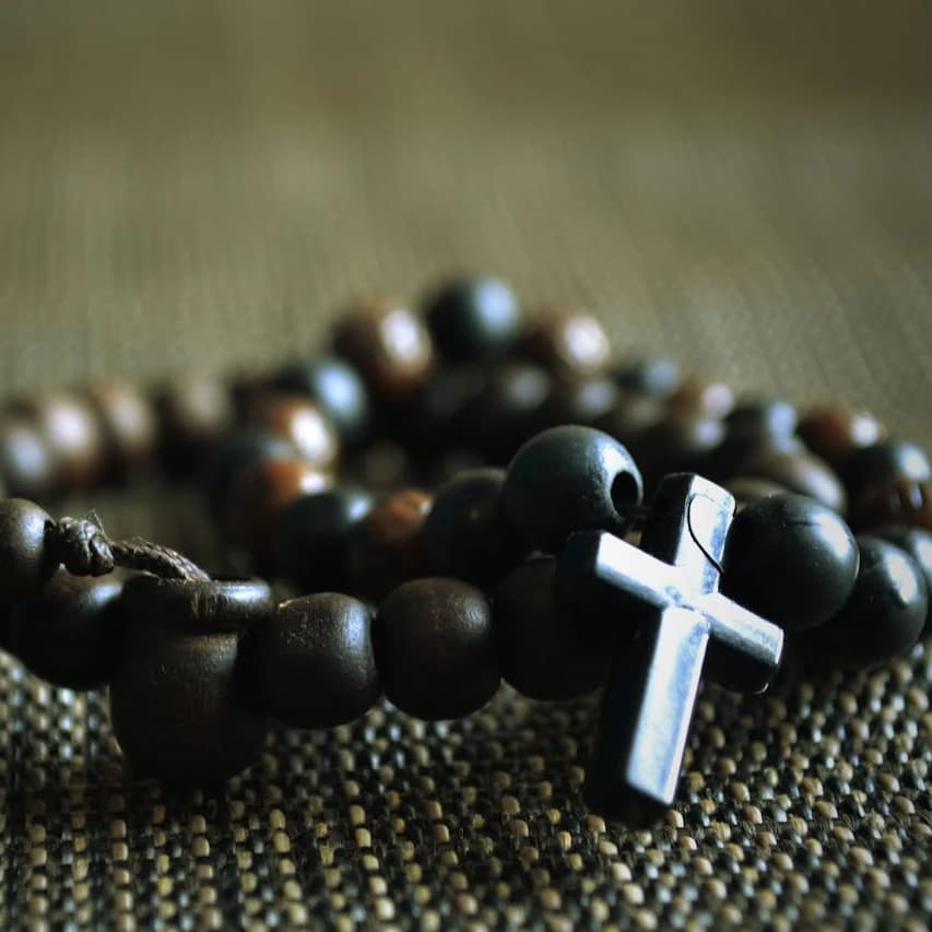 Handmade wooden rosary